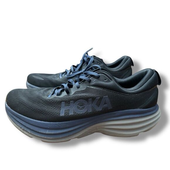 Hoka One One Bondi 8 Running Sneaker Shoes Black Iron Ore Men’s Size 15 D(M) US - Picture 1 of 12